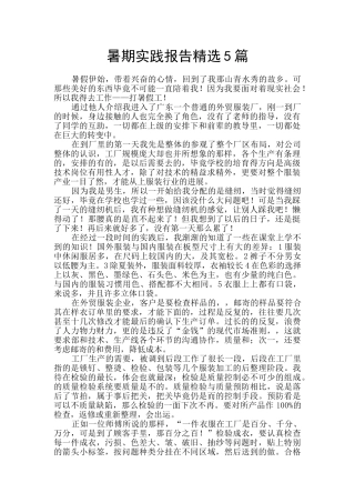 暑期实践报告精选5篇