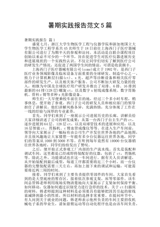 暑期实践报告范文5篇