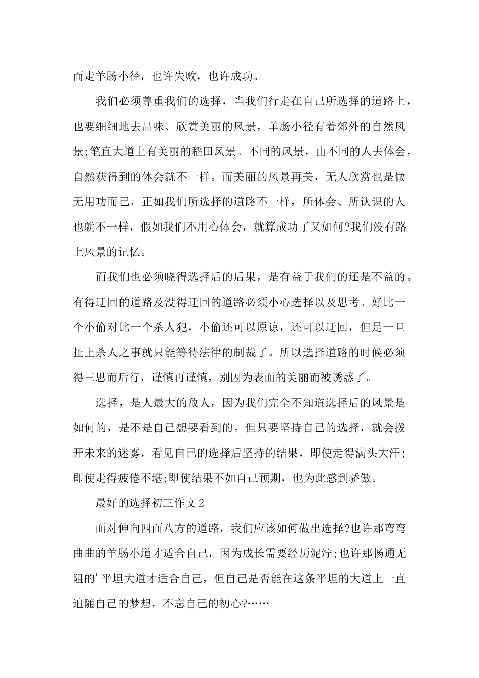最好的选择初三作文5篇_第2页