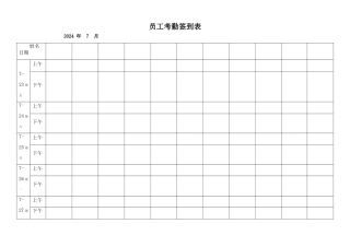 最实用的考勤签到表