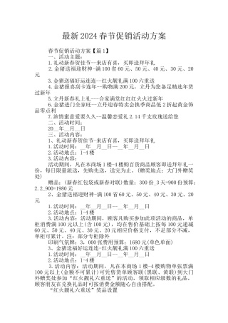 最新2024春节促销活动方案