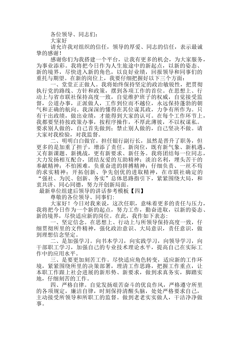 最新单位组建后领导的讲话参考模板_第3页