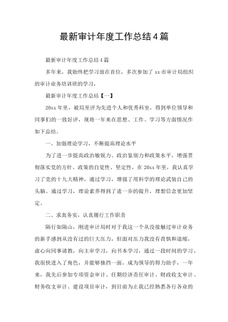 最新审计年度工作总结4篇