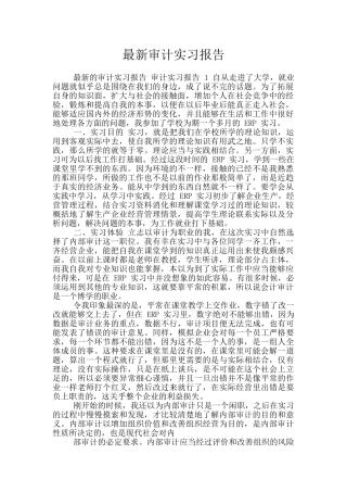 最新审计实习报告