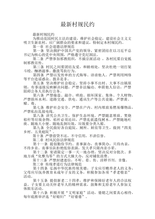 最新村规民约