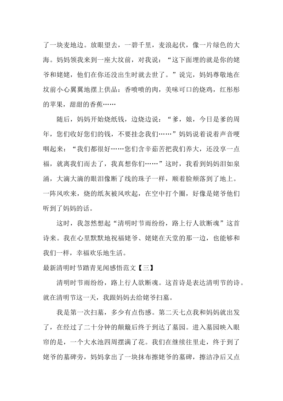 最新清明时节踏青见闻感悟范文_第3页