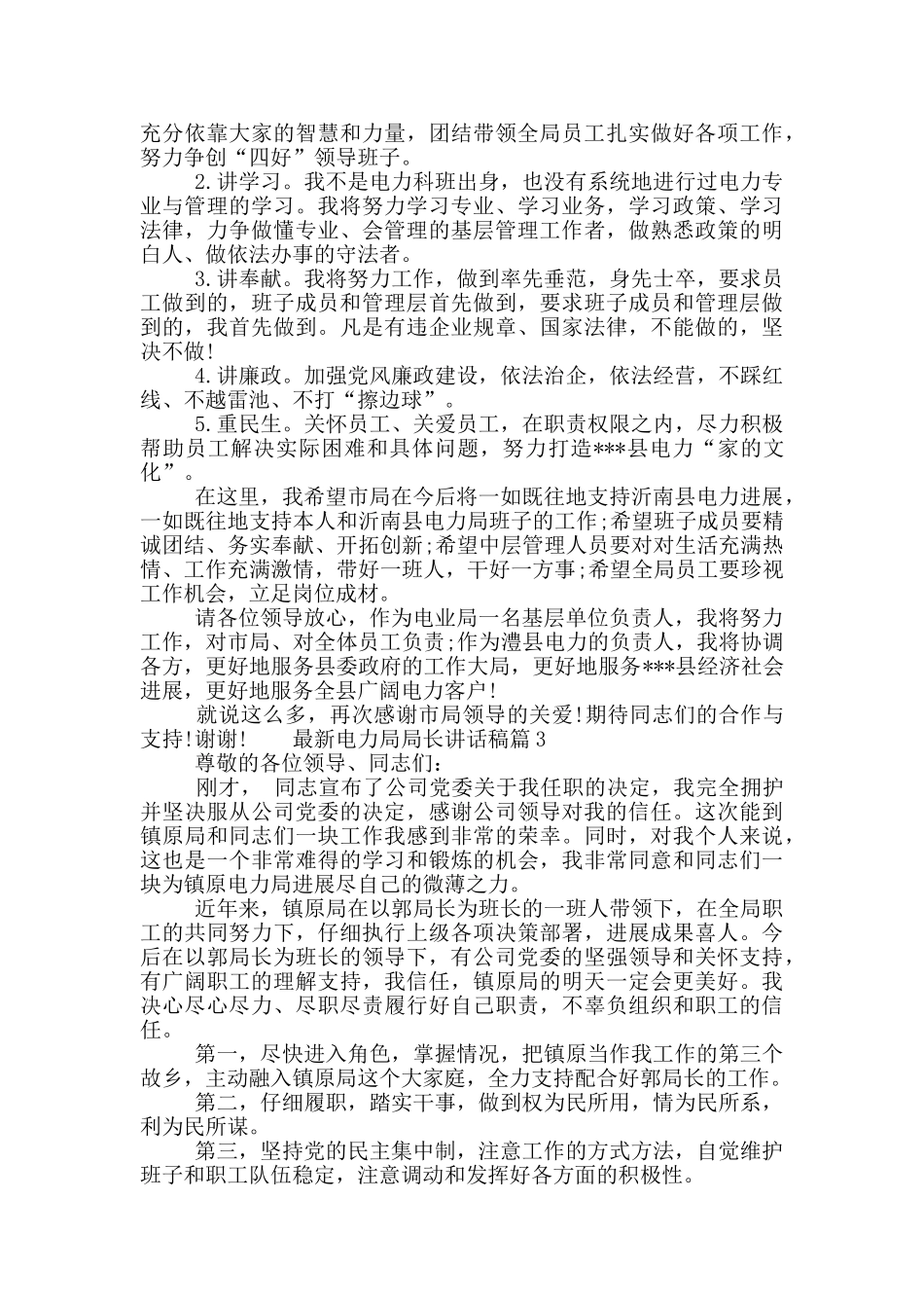 最新电力局局长讲话稿精选3篇_第3页