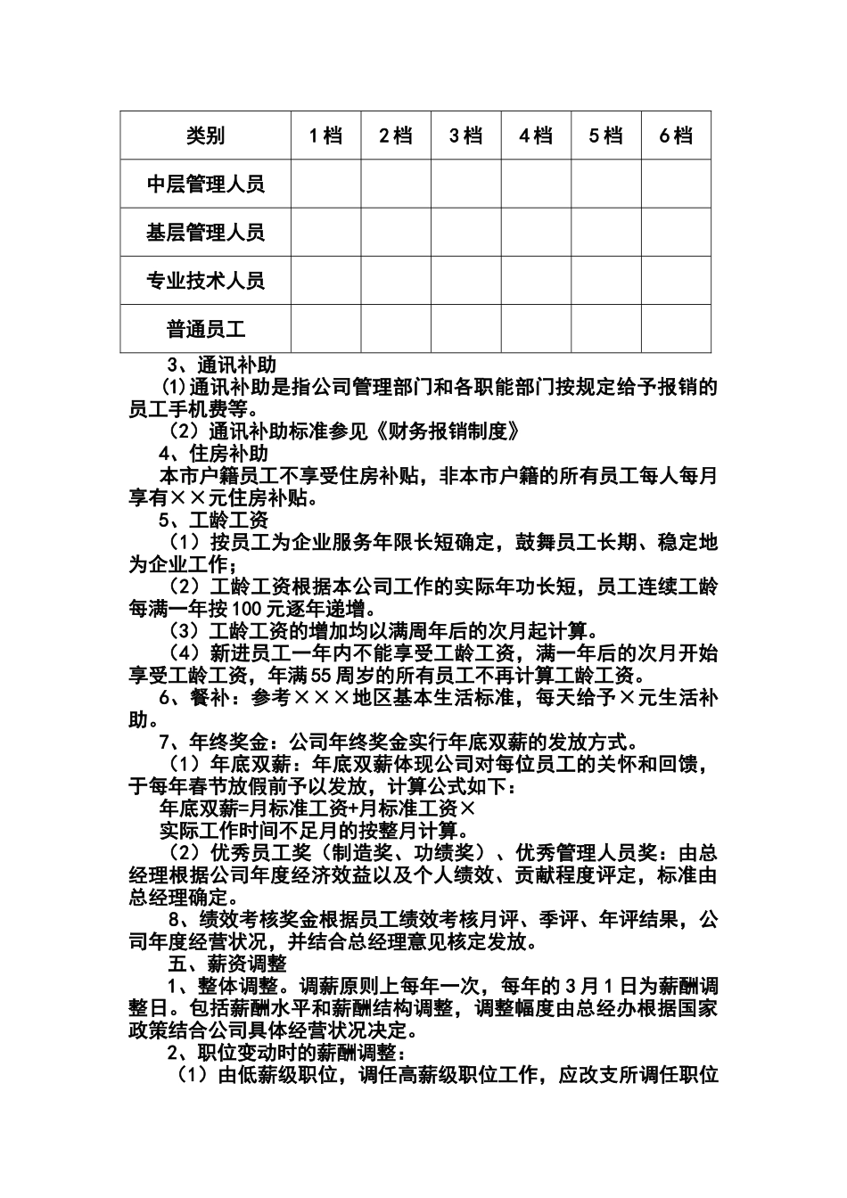 最新薪酬管理制度范本_第3页