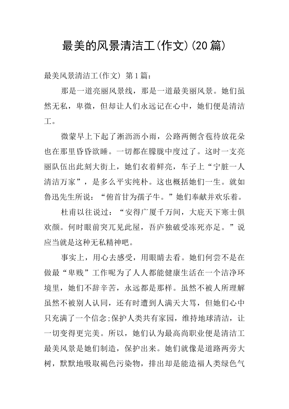 最美的风景清洁工_第1页