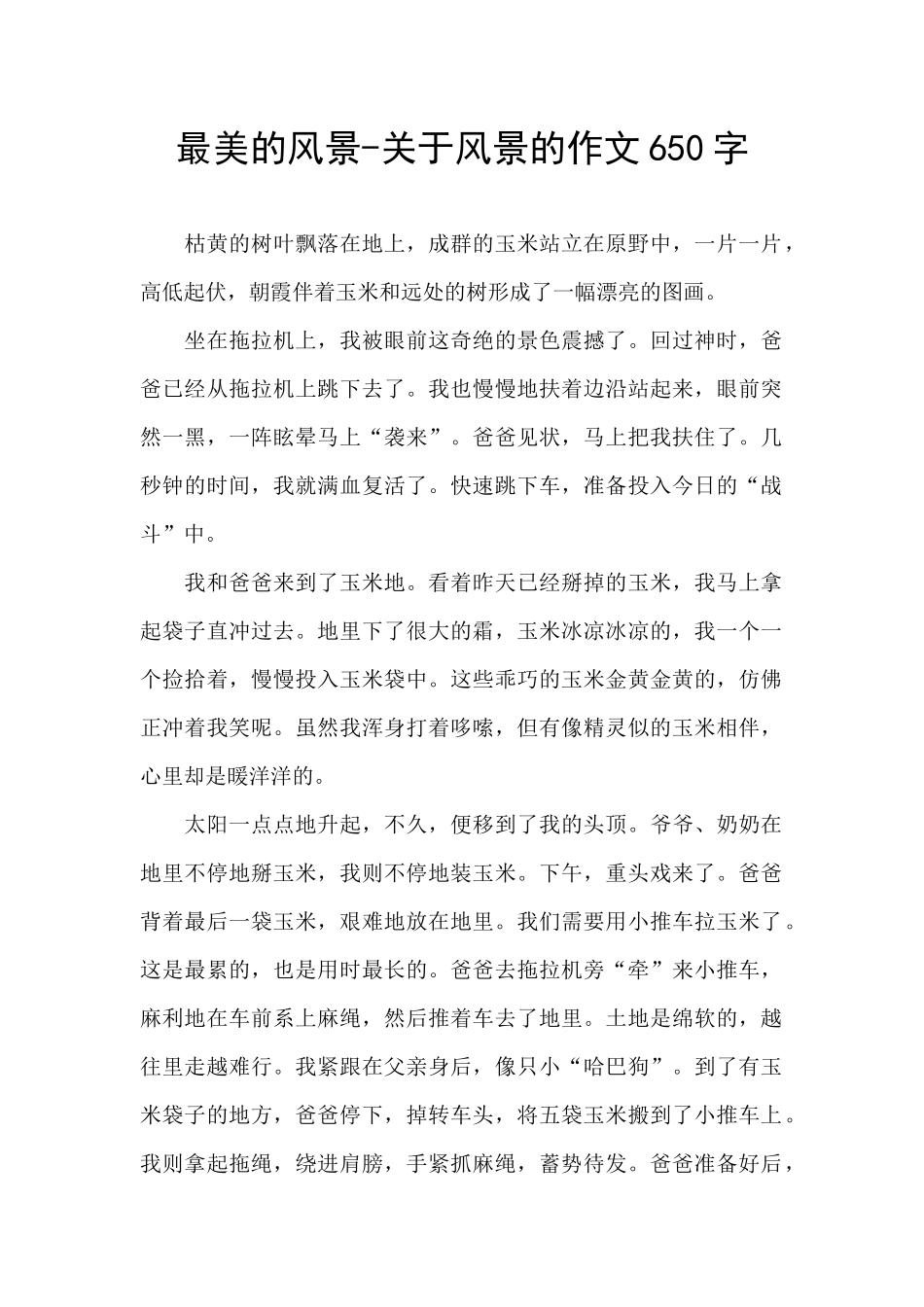 最美的风景-关于风景的作文650字_第1页