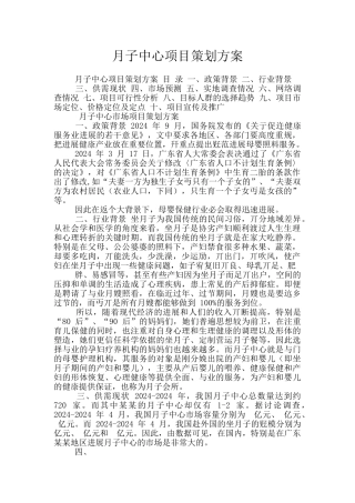 月子中心项目策划方案