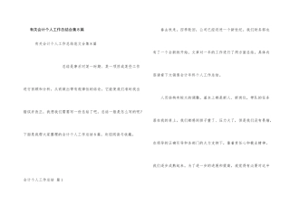 有关会计个人工作总结合集8篇