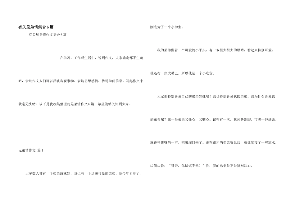 有关兄弟情集合6篇_第1页