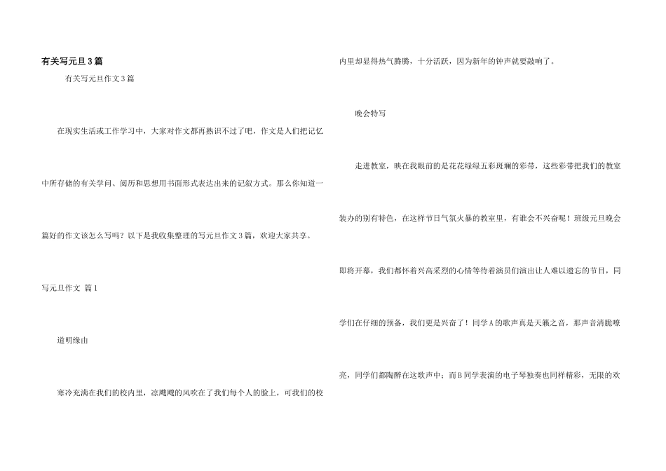 有关写元旦3篇_第1页