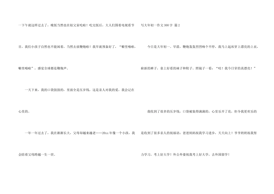 有关写大年初一300字汇总八篇_第2页