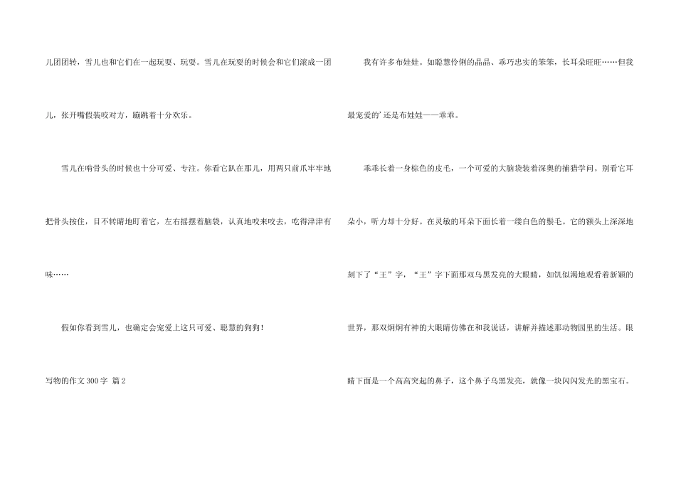 有关写物的300字合集六篇_第2页