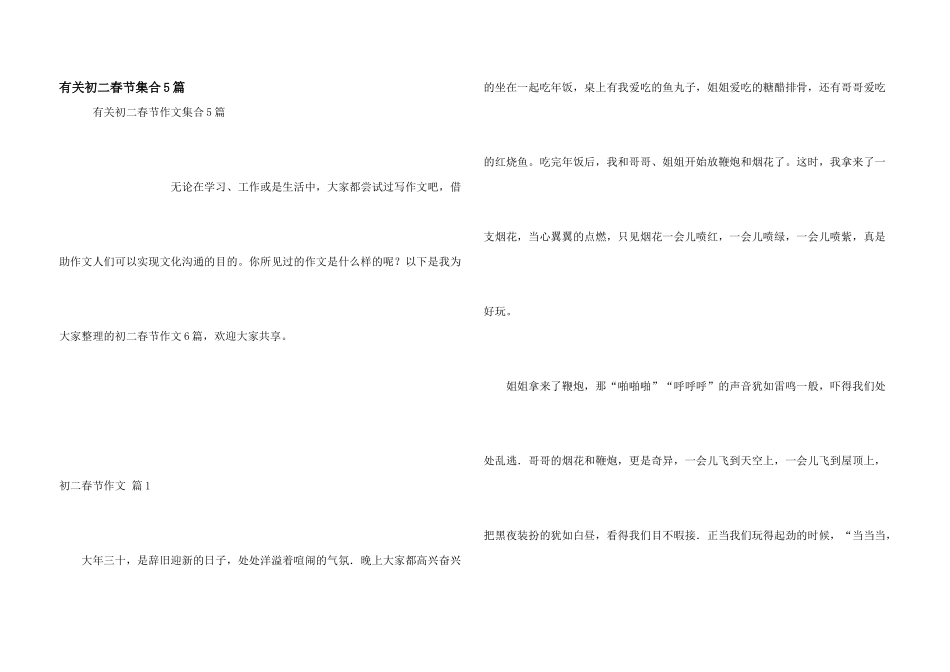 有关初二春节集合5篇_第1页