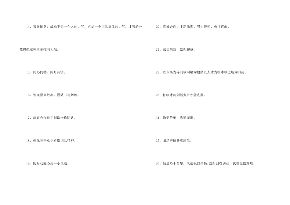 有关团队精神的口号、团队精神霸气口号_第2页