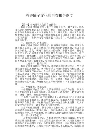 有关圈子文化的自查报告例文