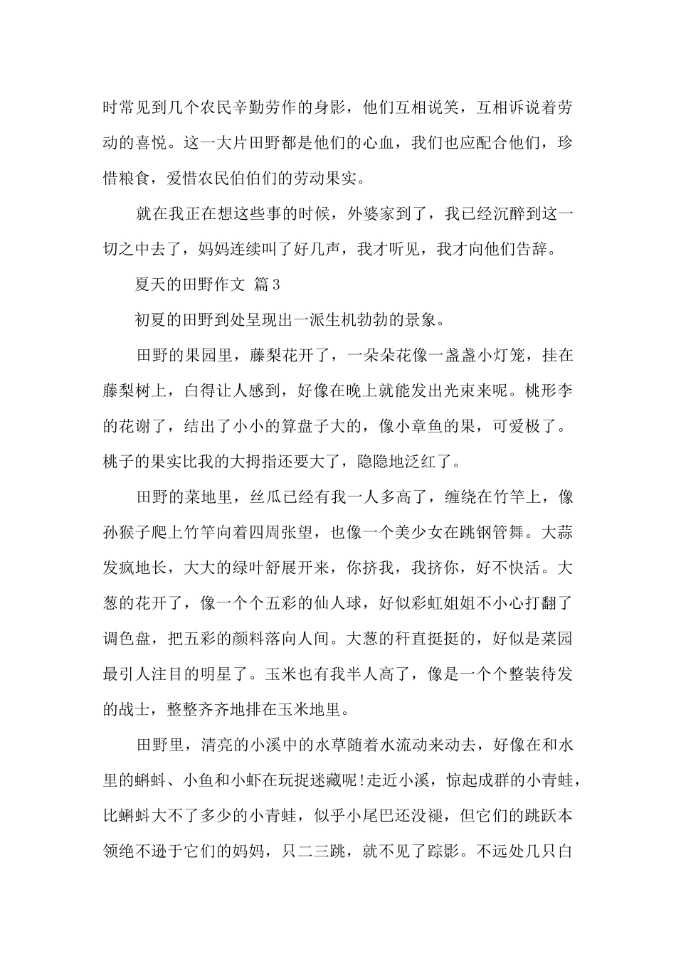 有关夏天的田野作文6篇_第3页