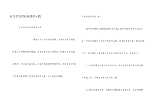 有关安全责任承诺书4篇