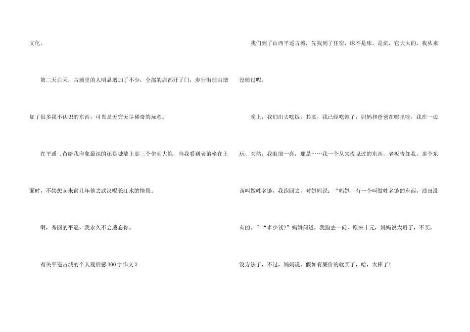 有关平遥古城的个人观后感300字_第3页