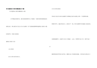 有关建筑实习报告模板集合六篇