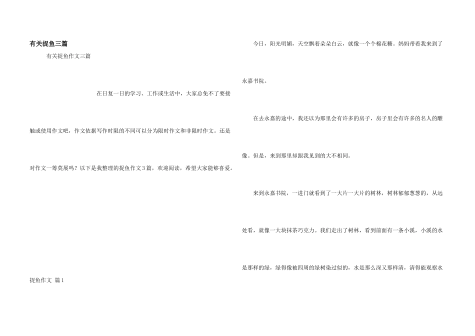 有关捉鱼三篇_第1页