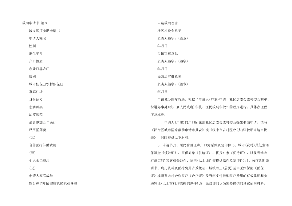 有关救助申请书模板集合八篇_第2页