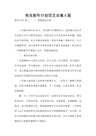 有关新年计划范文合集6篇