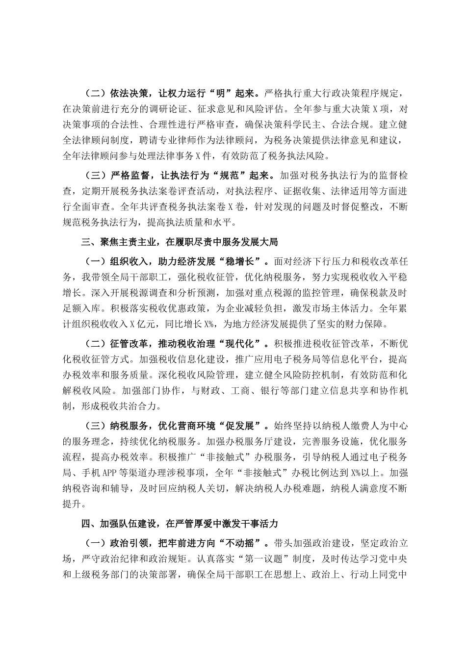 税务局主要领导2024年度述责述廉述法报告_第2页