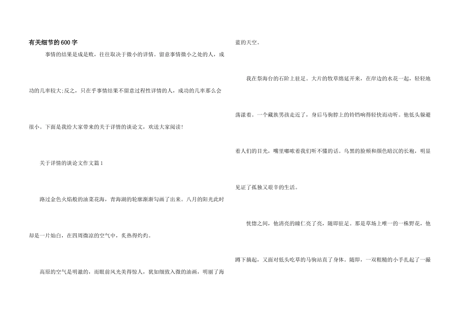 有关细节的600字_第1页