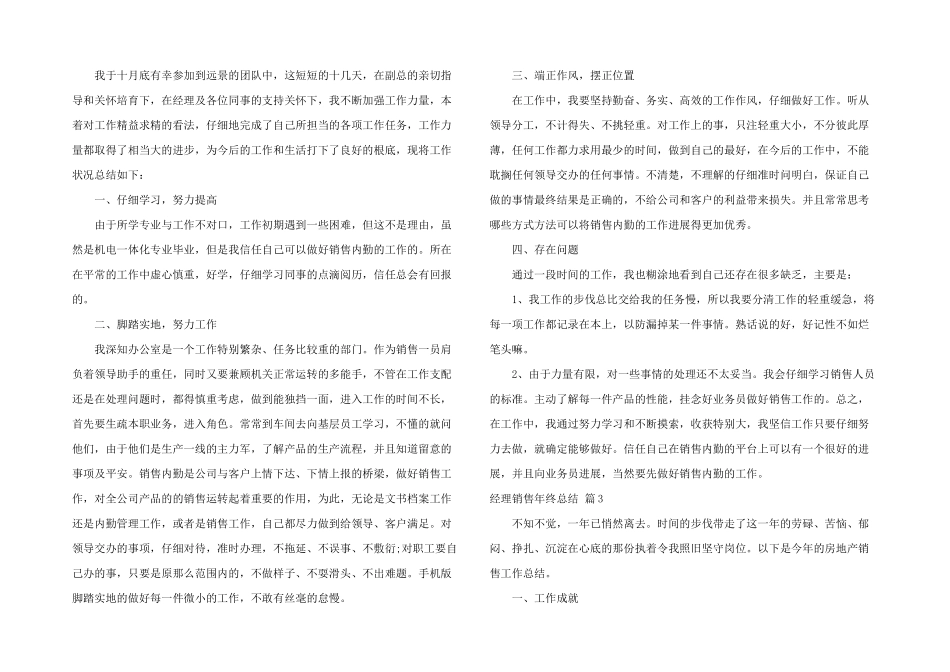 有关经理销售年终总结4篇_第2页