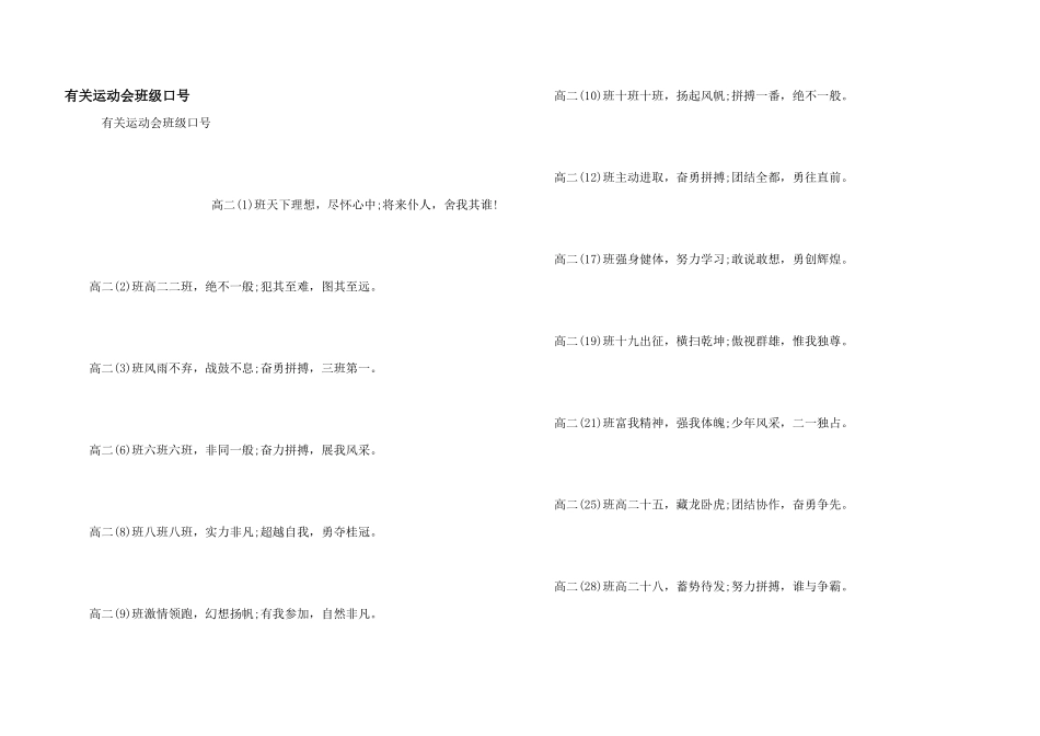 有关运动会班级口号_第1页