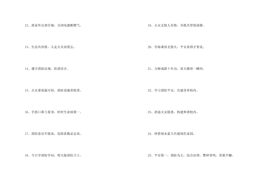 有感染力的消防安全口号35句_第2页