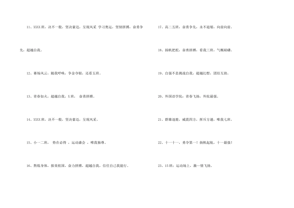 有特色的运动会口号摘录47句_第2页