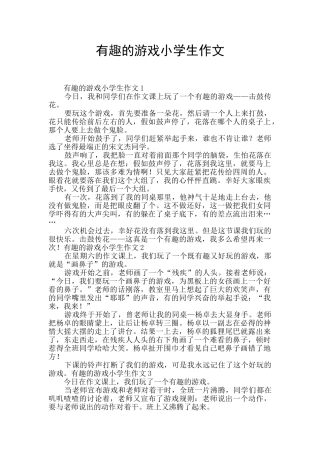 有趣的游戏小学生作文