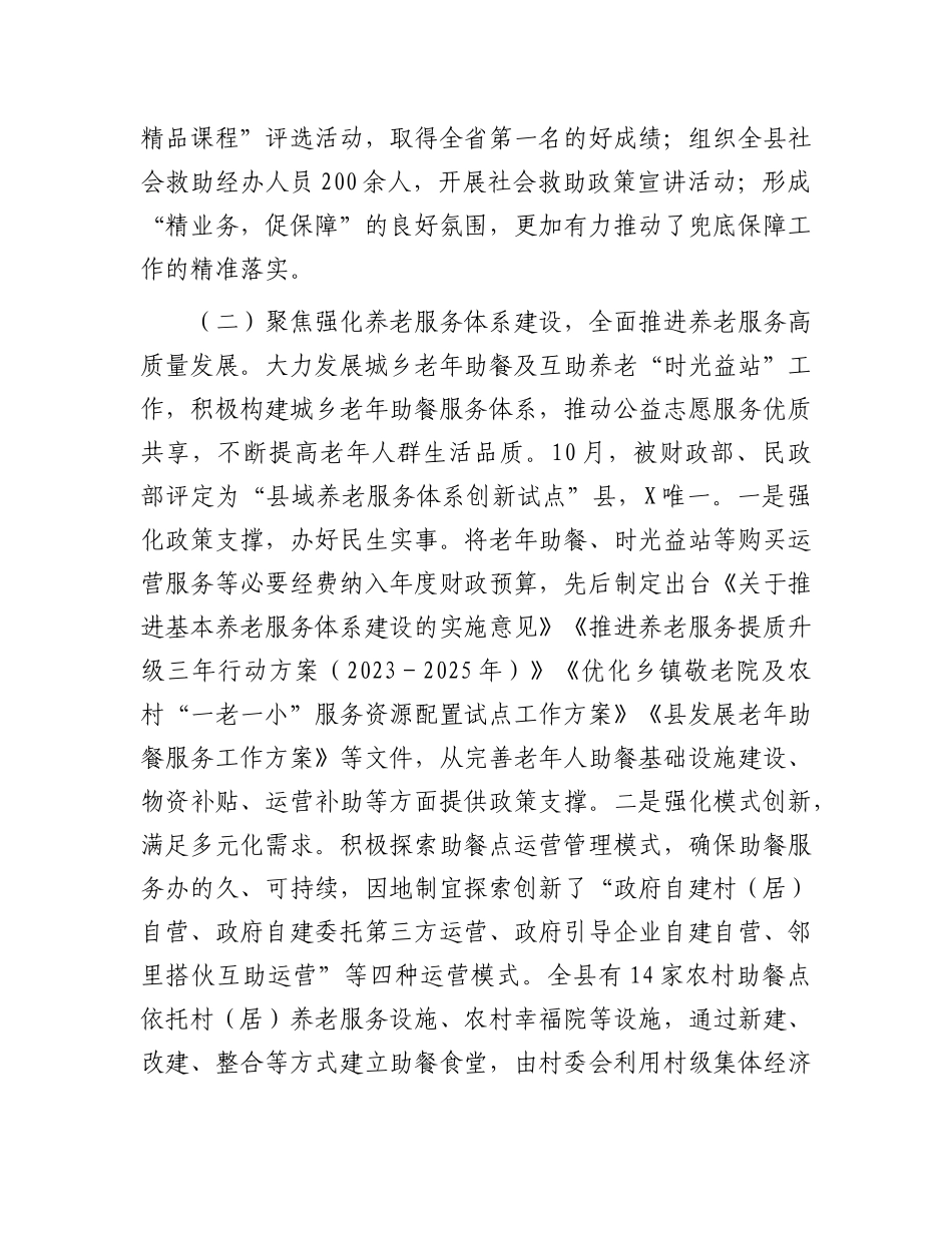 县民政局2024年度工作总结_第2页