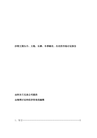 服装市场研究分析报告