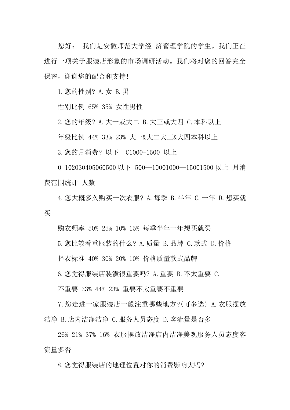 服装店形象市场调查报告_第3页