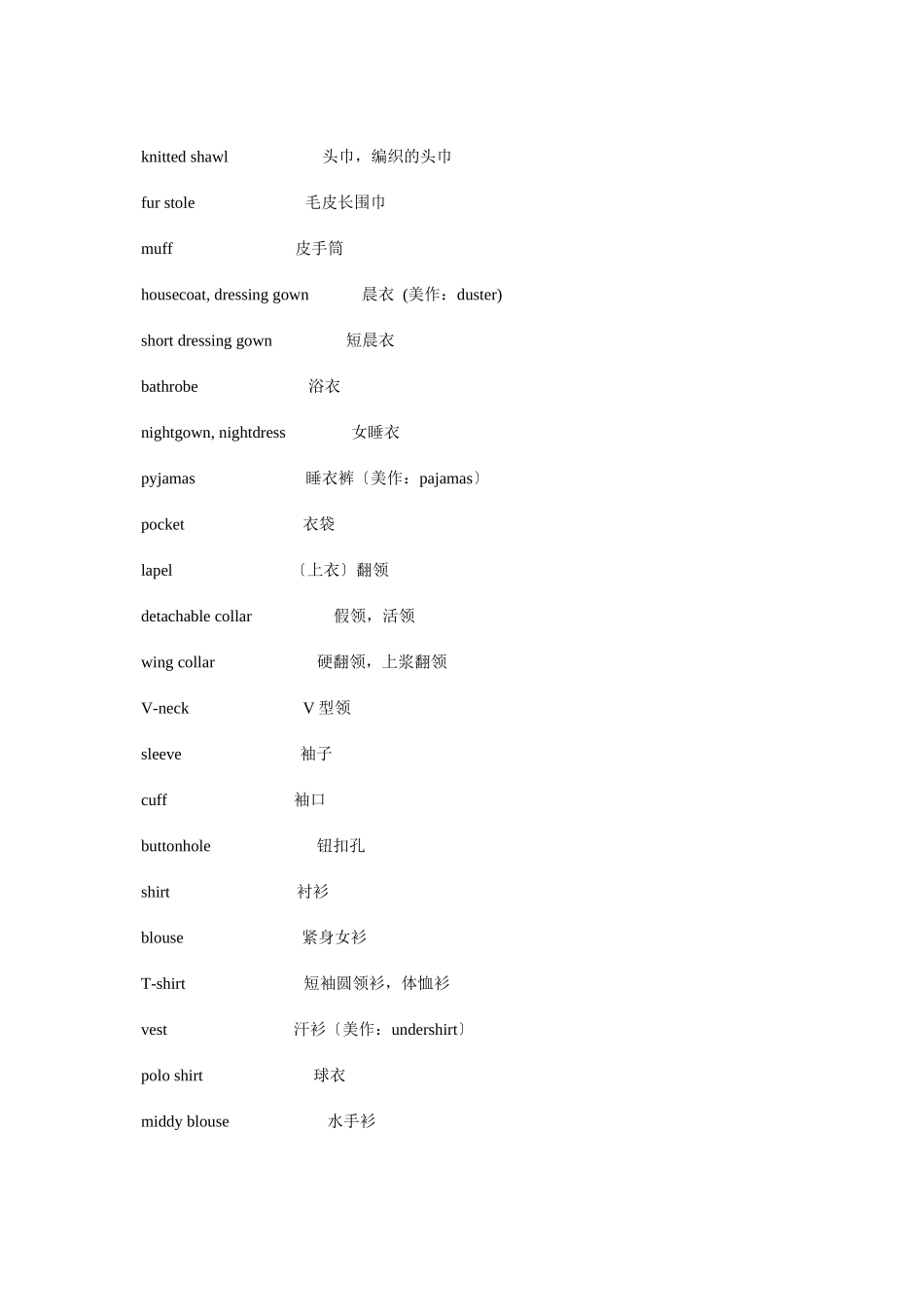 服装鞋帽面料词汇_第3页