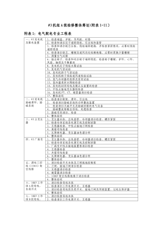 机组A级检修整体策划XXXX0309