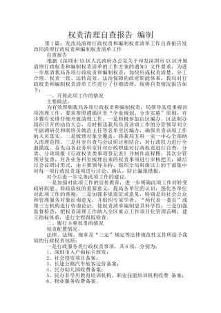 权责清理自查报告