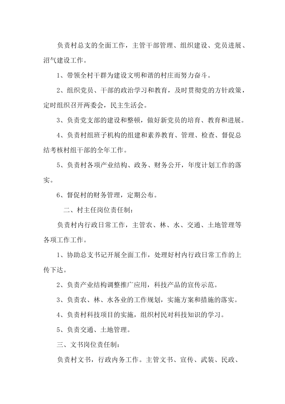村两委班子分工及职责七篇_第3页