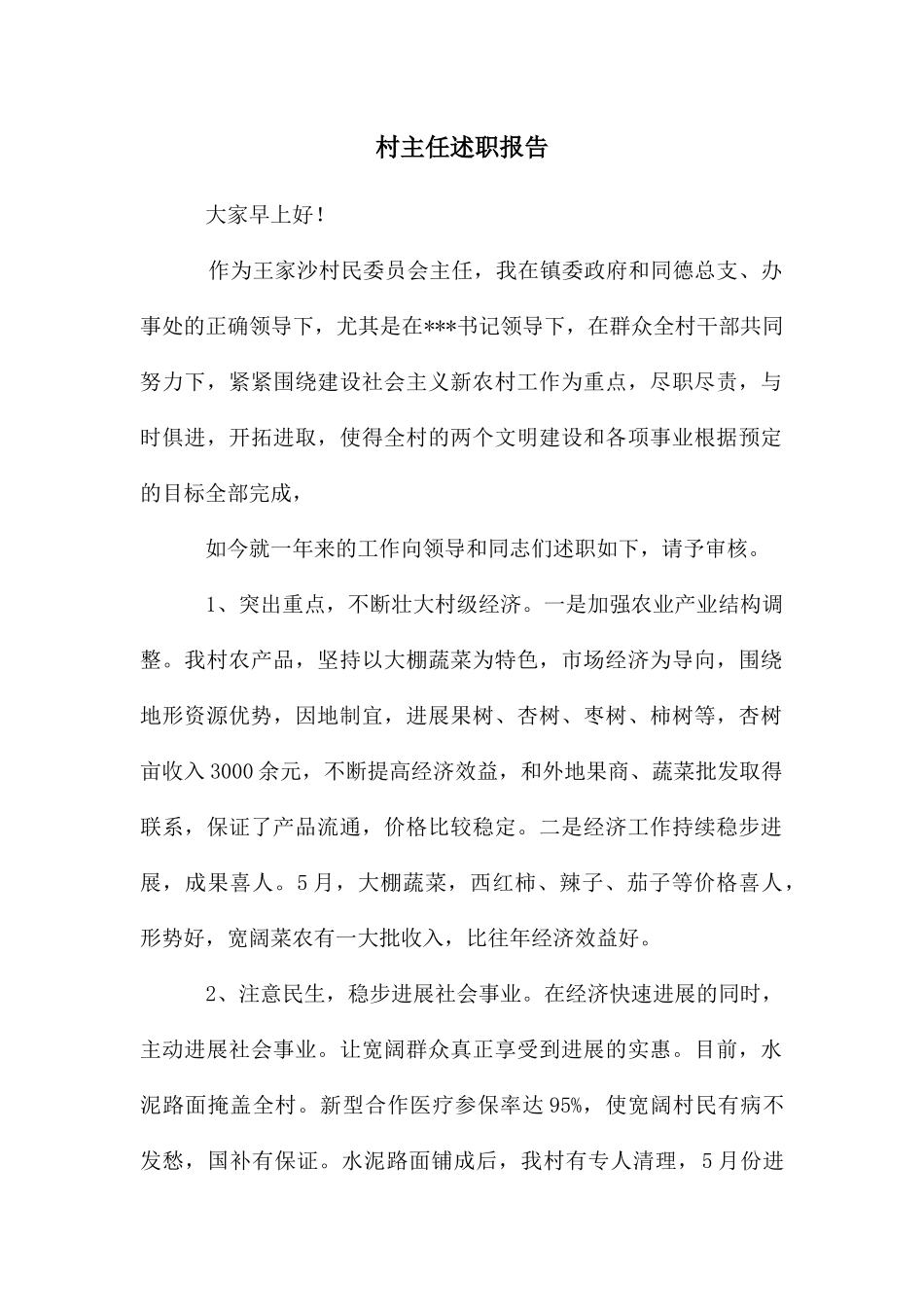 村主任述职报告_第1页