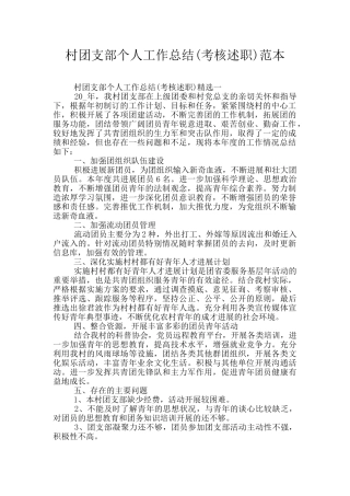 村团支部个人工作总结范本