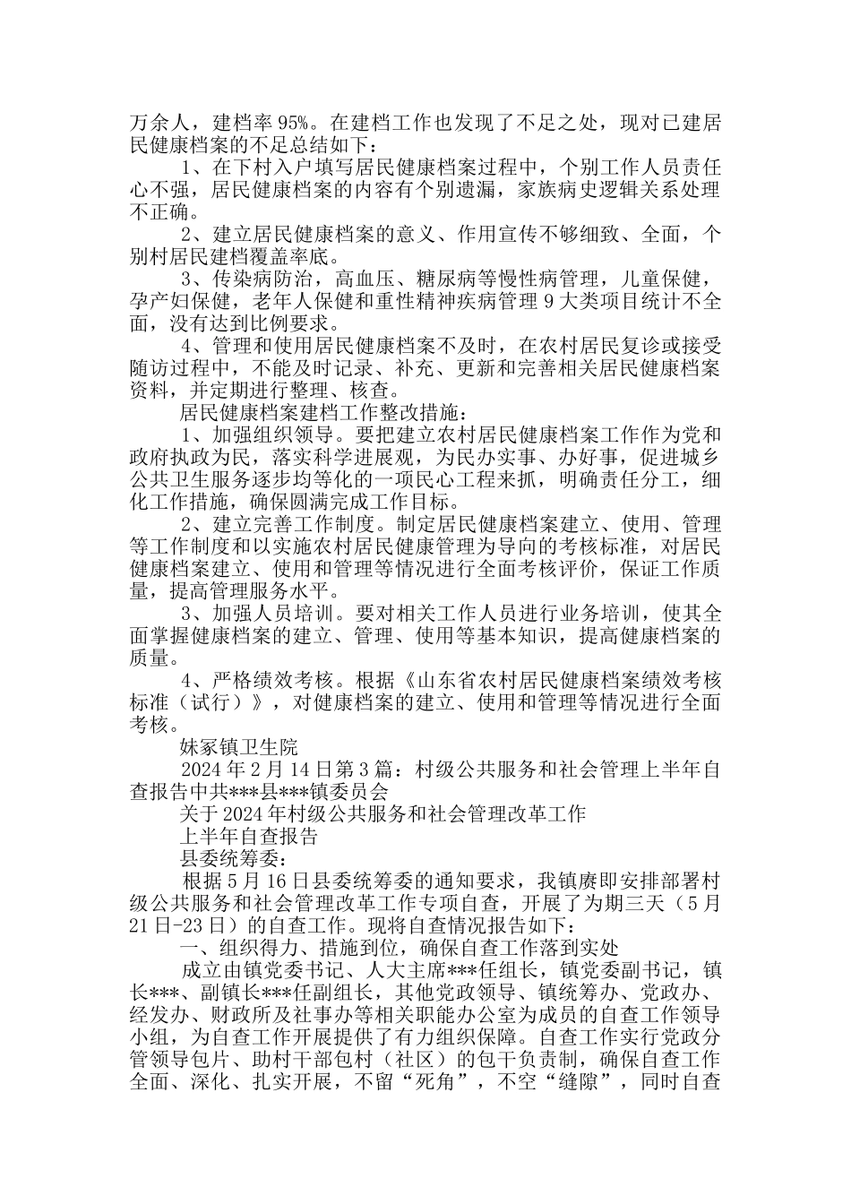 村级公共服务自查报告_第2页