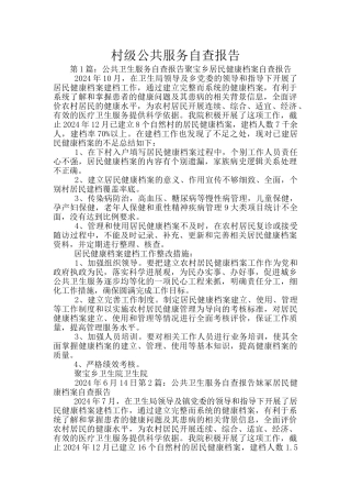 村级公共服务自查报告