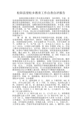 松阳县望松乡教育工作自查自评报告