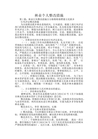 林业个人整改措施